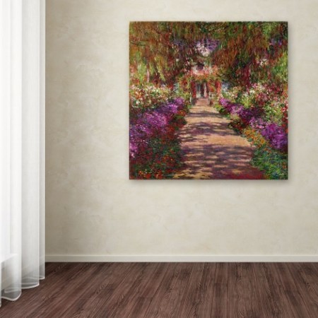 Trademark Fine Art Claude Monet 'A Pathway in Monet's Garden' Canvas Art, 24x24 BL01173-C2424GG